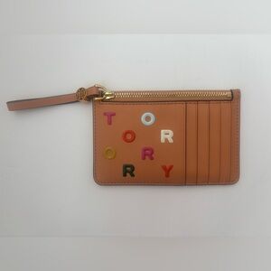 Tory Burch Tan Multicolor Card Holder